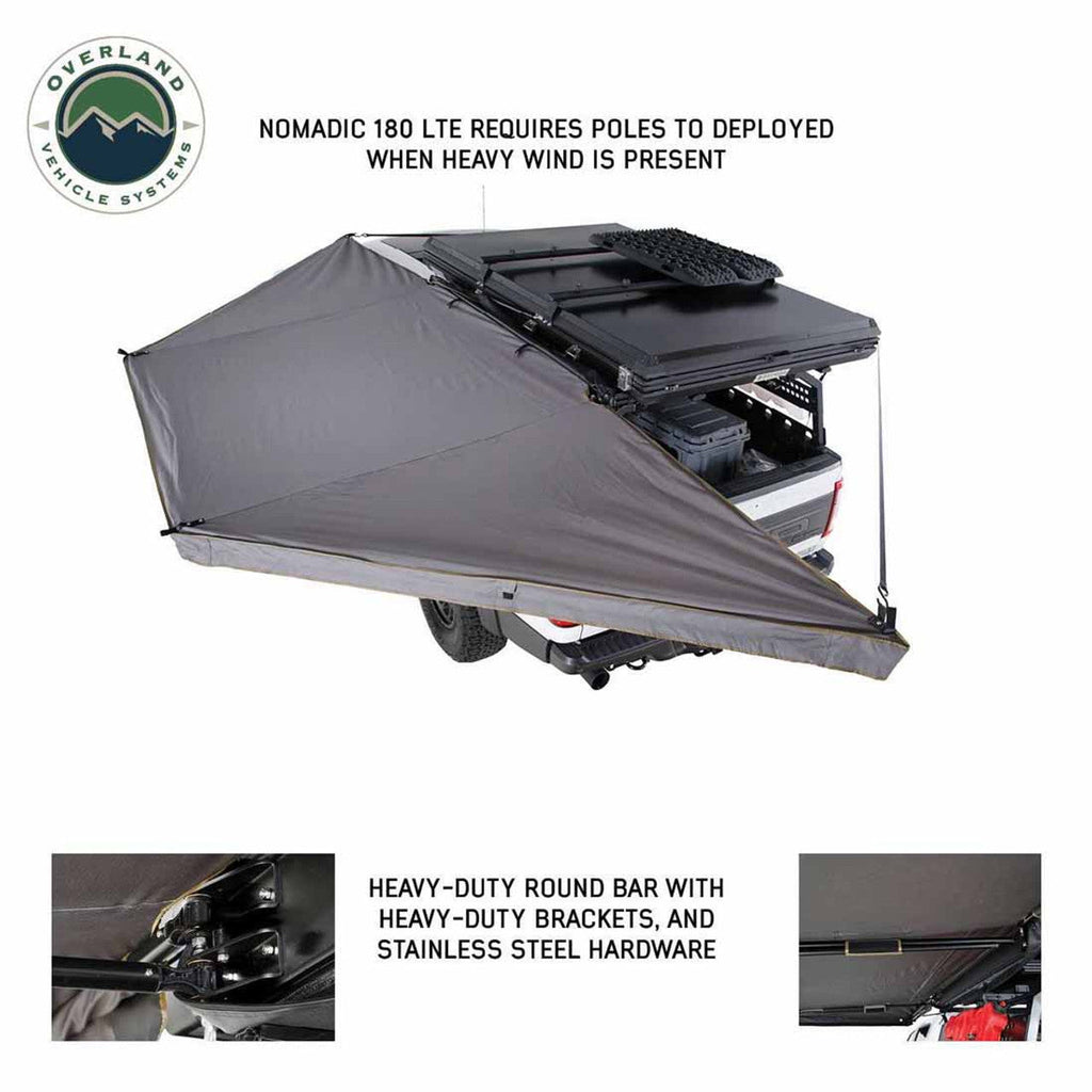 HD Nomadic 180 LTE - Awning, Grey Body, Green Trim and Black Travel Cover Overland Vehicle Systems - Overland Vehicle Systems 19609917 HYDZ_19609917