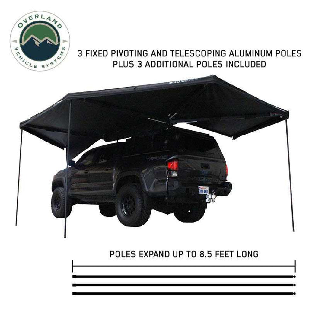 XD Nomadic 270 - Awning W/Lights and Black Out , Driver Side, Black Body, Black Trim and Black Travel Cover Overland Vehicle Systems - Overland Vehicle Systems 19690001 HYDZ_19690001