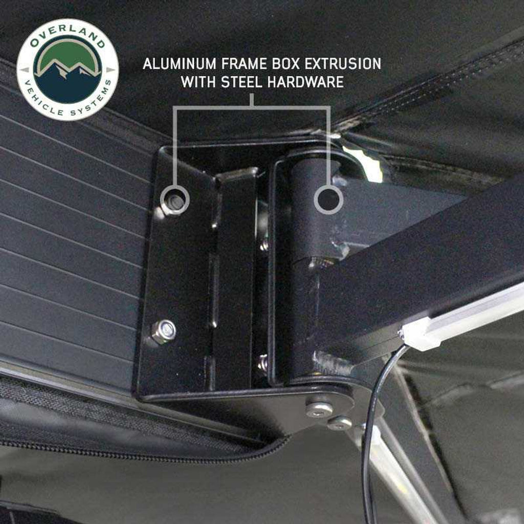 XD Nomadic 270 - Awning W/Lights and Black Out , Driver Side, Black Body, Black Trim and Black Travel Cover Overland Vehicle Systems