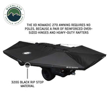 Load image into Gallery viewer, XD Nomadic 270 - Awning W/Lights and Black Out , Passenger Side, Black Body, Black Trim and Black Travel Cover Overland Vehicle Systems - Overland Vehicle Systems 19690002 HYDZ_19690002