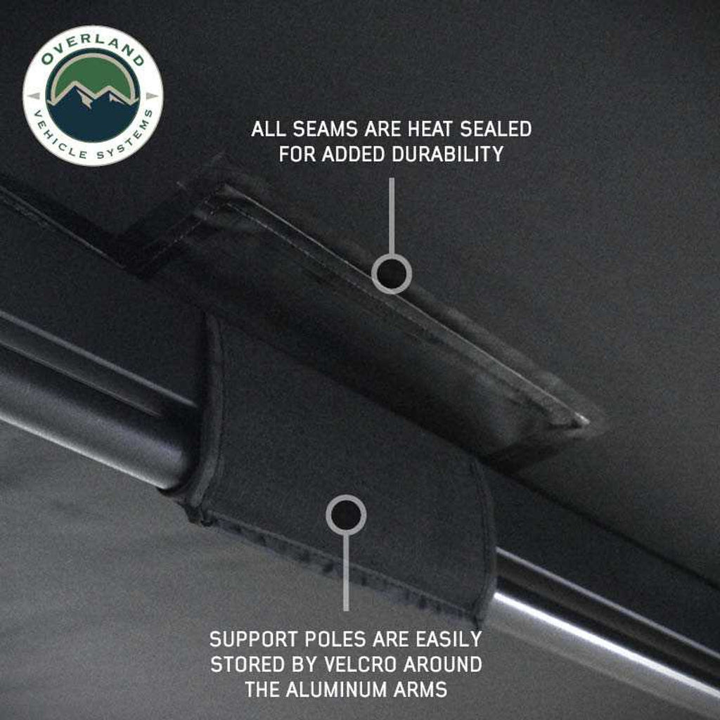 XD Nomadic 270 - Awning W/Lights and Black Out , Passenger Side, Black Body, Black Trim and Black Travel Cover Overland Vehicle Systems