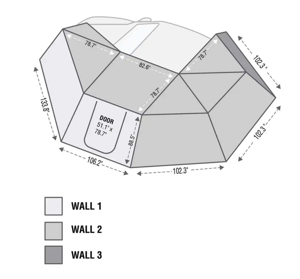 XD Nomadic 270 - Awning Wall 1 W/Black Out, Driver Side, Black Body, Black Trim W/Storage Bag Overland Vehicle Systems