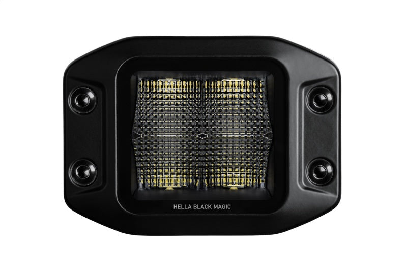 Hella Universal Black Magic 3.2in L.E.D. Cube Kit - Flood Beam (Flush Mount) HELLA358176831