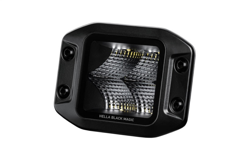 Hella Universal Black Magic 3.2in L.E.D. Cube Kit - Flood Beam (Flush Mount) HELLA358176831