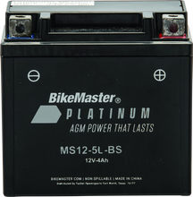 Load image into Gallery viewer, BikeMaster AGM Battery - MS12-5L-BS BKM780737
