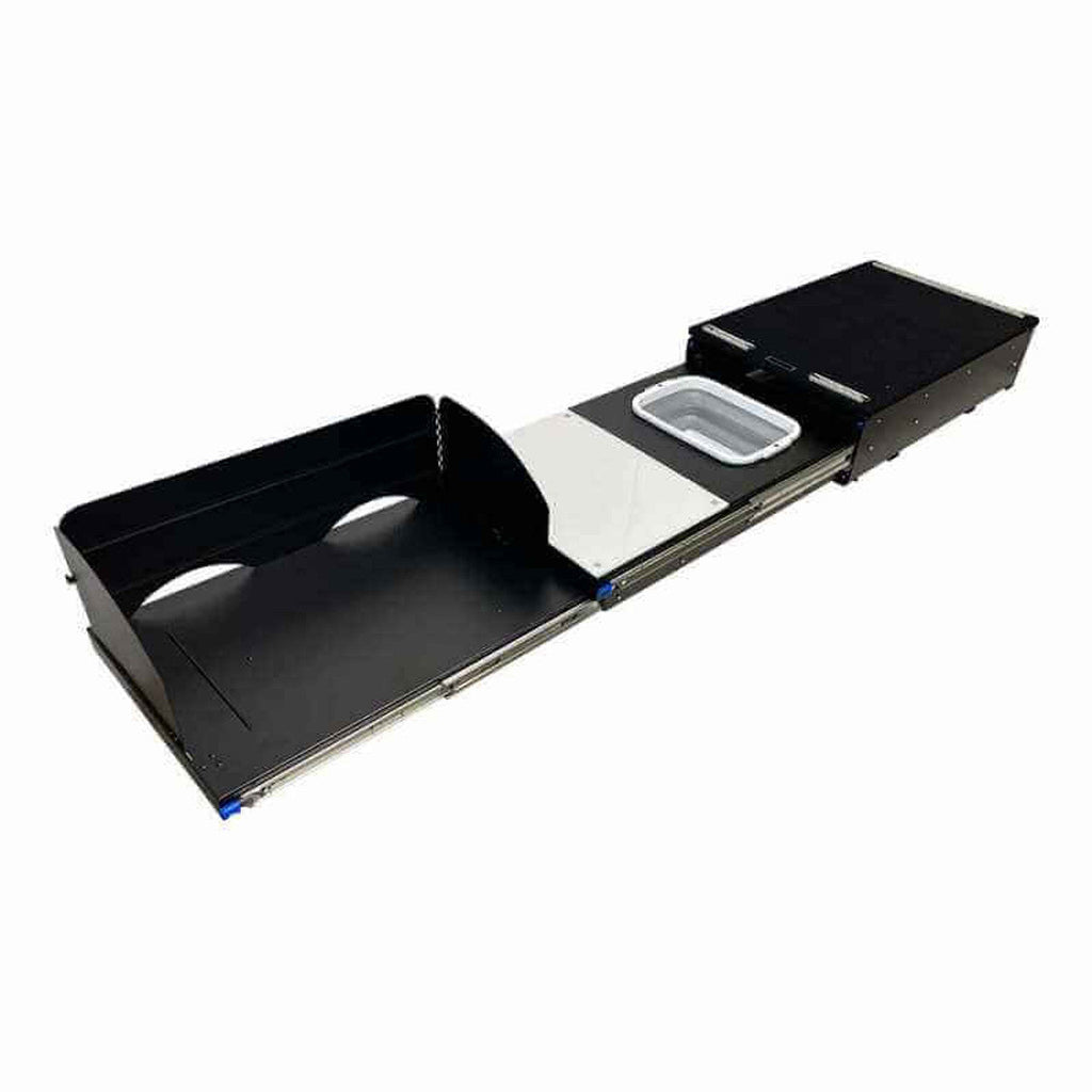 Cargo Box Kitchen With Slide Out Sink, Cooking Shelve and Slide Out Work Station Overland Vehicle Systems - Overland Vehicle Systems 21010401 HYDZ_21010401