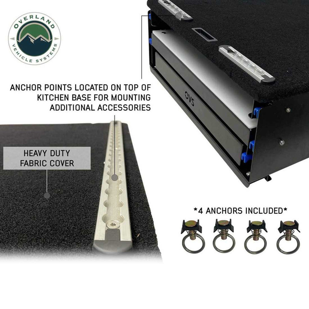 Cargo Box Kitchen With Slide Out Sink, Cooking Shelve and Slide Out Work Station Overland Vehicle Systems - Overland Vehicle Systems 21010401 HYDZ_21010401