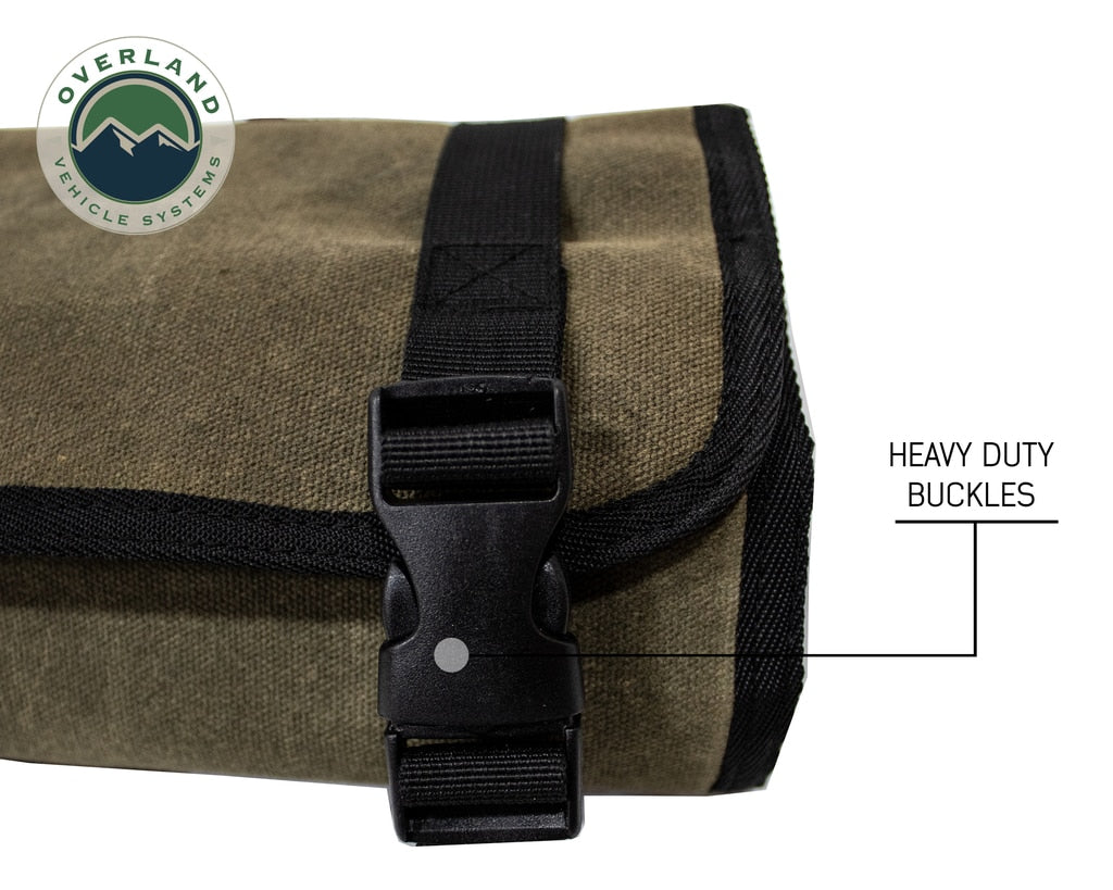 Rolled Bag First Aid - Waxed Canvas First Aid Bag for Car Overland Vehicle Systems - Overland Vehicle Systems 21109941 HYDZ_21109941