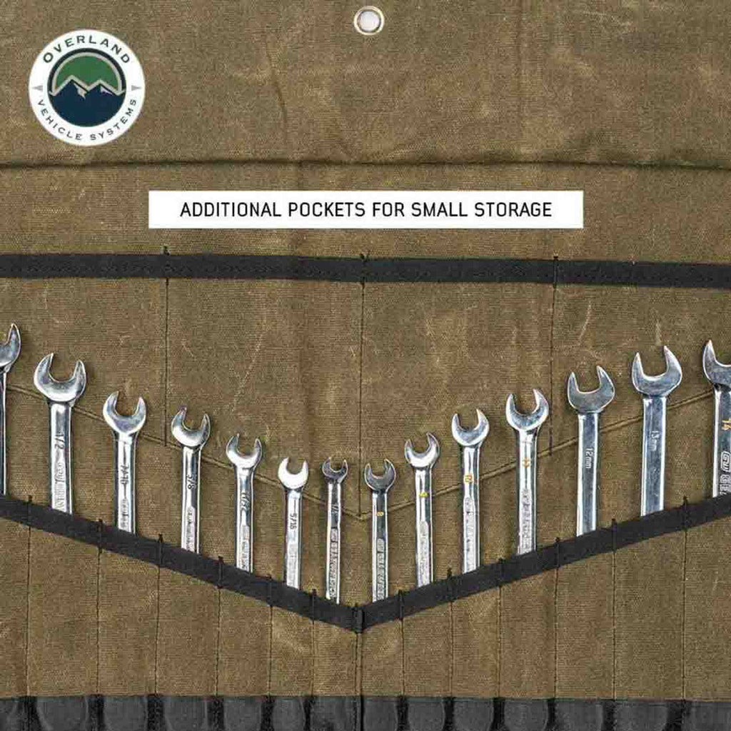 Large Wrench Tool Roll (24 Slot) Number 16 Waxed Canvas Overland Vehicle Systems - Overland Vehicle Systems 21219941 HYDZ_21219941