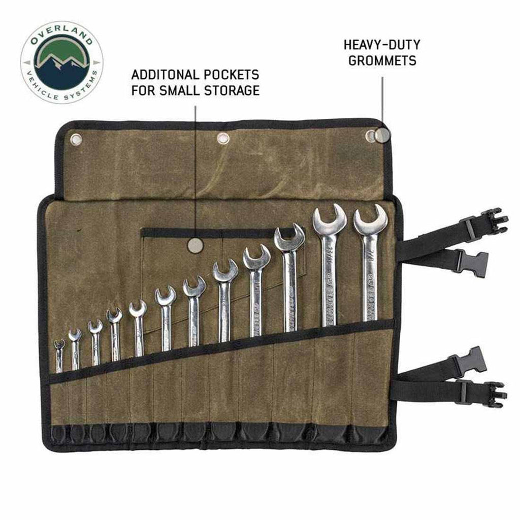 Large Wrench Tool Roll (24 Slot) Number 16 Waxed Canvas Overland Vehicle Systems - Overland Vehicle Systems 21219941 HYDZ_21219941