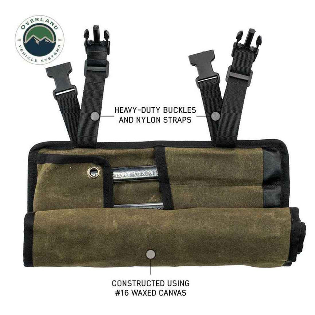 Large Wrench Tool Roll (24 Slot) Number 16 Waxed Canvas Overland Vehicle Systems - Overland Vehicle Systems 21219941 HYDZ_21219941