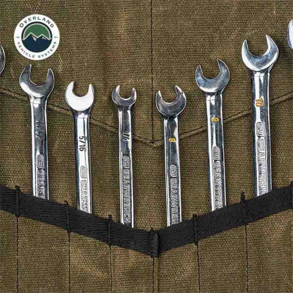 Large Wrench Tool Roll (24 Slot) Number 16 Waxed Canvas Overland Vehicle Systems - Overland Vehicle Systems 21219941 HYDZ_21219941