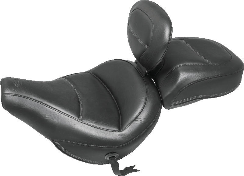 Mustang 18-21 Harley Heritage Classic Standard Deluxe Touring Solo Seat w/Driver Backrest - Black MMP79330