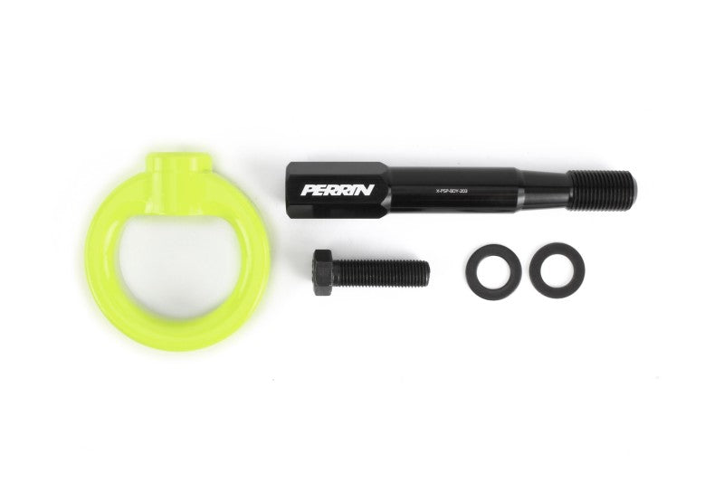 PERRIN 15-17 Subaru WRX & STI / 13-17 Crosstrek / 12-16 Impreza Tow Hook Kit (Front) - Neon Yellow PERPSP-BDY-232NY