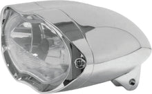 Load image into Gallery viewer, Bikers Choice Chrome Sunray Headlight Bottom Mount Universal Custom 55/60W H4 BKC482821