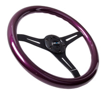 Load image into Gallery viewer, NRG Classic Wood Grain Steering Wheel (350mm) Purple Pearl/Flake Paint w/Black 3-Spoke Center NRGST-015BK-PP