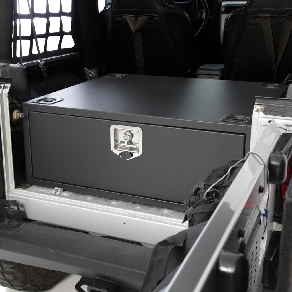 Security Storage Vault 07-18 Wrangler JK 2 And 4 DR Rear Lockable Storage Box Smittybilt