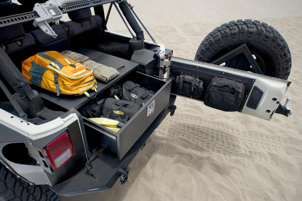 Security Storage Vault 07-18 Wrangler JK 2 And 4 DR Rear Lockable Storage Box Smittybilt