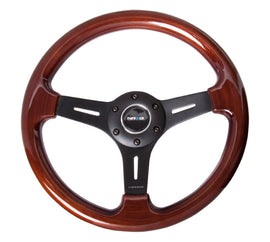 NRG Classic Wood Grain Steering Wheel (330mm) Wood Grain w/Matte Black 3-Spoke Center NRGST-015-1BK