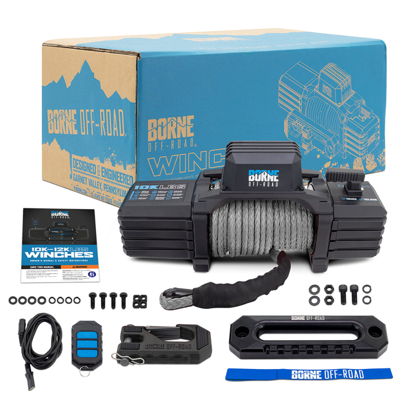Borne Off-Road 10K Winch - Grey Synthetic Rope BRNBNWN-10-SGR
