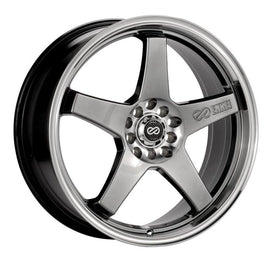 Enkei EV5 18x7.5 5x105/110 38mm Offset 72.6 Bolt Diameter Hyper Black w/ Machined Lip Wheel ENK446-875-5238HB