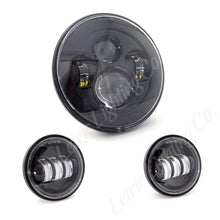 Load image into Gallery viewer, Letric Lighting 7? LED Black Premium Headlight with (2) 4.5? Black Passing Lamps LETLLC-LHK-7B
