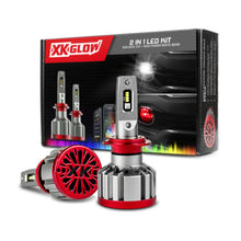 Load image into Gallery viewer, XK Glow RGB 2In1 LED Headlight Bulb Million Color XKCHROME App RGB/LED Headlight Kit - 2x H7 XKGXK045004-H7