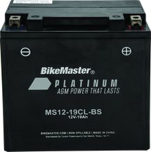 Load image into Gallery viewer, BikeMaster AGM Battery - MS12-19CL-BS BKM780722