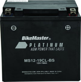 BikeMaster AGM Battery - MS12-19CL-BS BKM780722