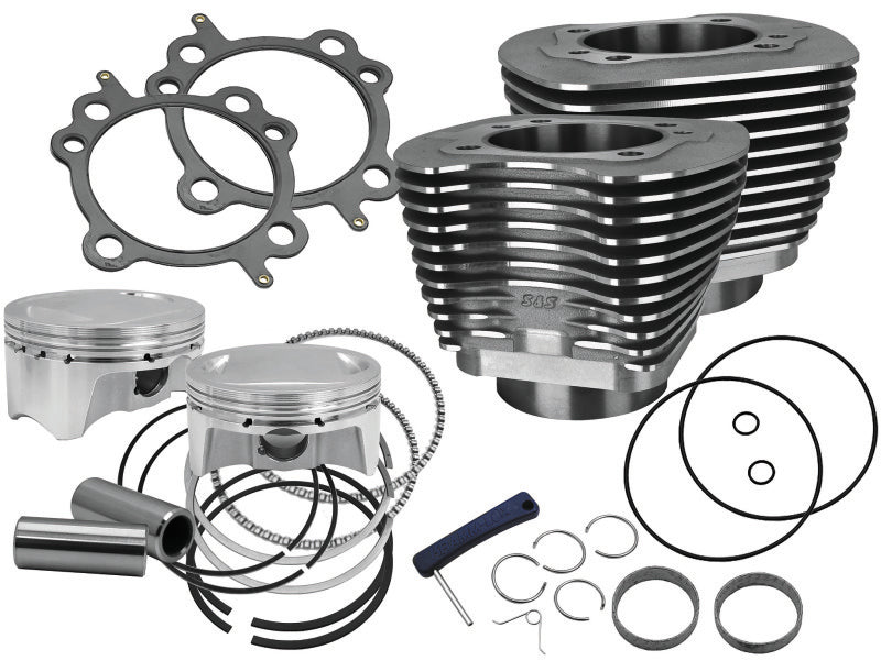 S&S Cycle 07-17 BT Models 110in Sidewinder Big Bore Kit - Wrinkle Black SSC910-0651