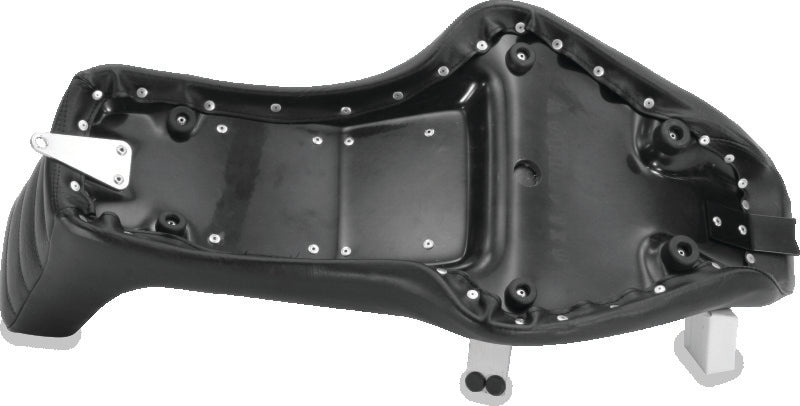 Mustang 08-21 HD Electra Glide,Rd Glide,Rd King,Str Glide Driver Backrest - Black w/ Grey Stitching