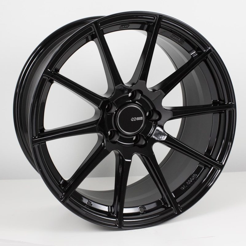 Enkei TS10 18x8 5x114.3 40mm Offset 72.6mm Bore Black Wheel ENK499-880-6540BK