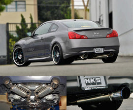 HKS 08-13 Infiniti G37 Coupe Dual Hi-Power Ti Tip Catback Exhaust (SUS304 NO COATING) HKS32009-BN003
