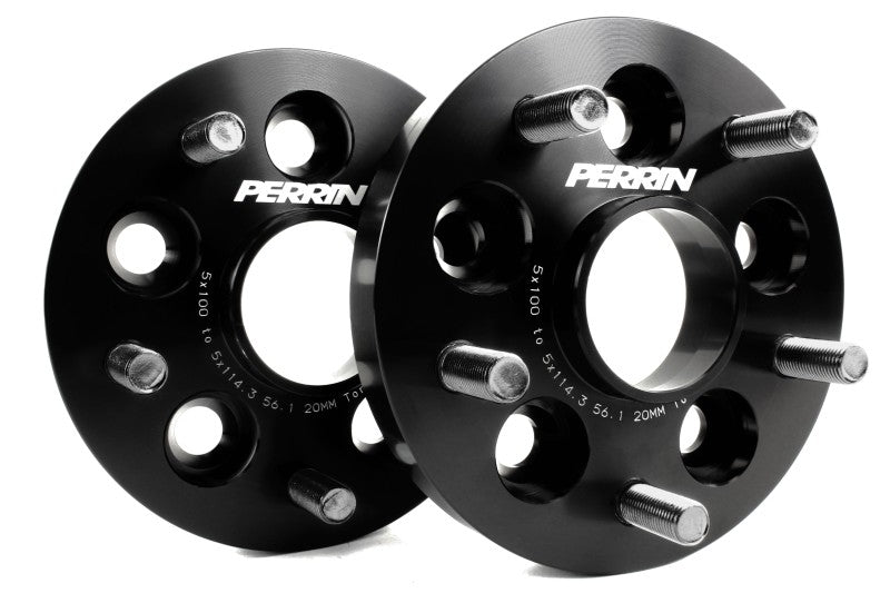 PERRIN Subaru/Toyota/Scion 20mm Wheel Adapter (Bolt-On Type) 5x100 to 5x114.3 w/56mm Hub - Pair PERPSP-WHL-220BK