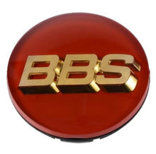Load image into Gallery viewer, BBS Center Cap - 70mm Red w/ Gold 3D Logo (4-tab) BBS56.24.126
