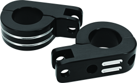 Bikers Choice Black Billet Highway Peg Mounts for 1.25 Inch Engine Guard Universal Custom Pr BKC502319