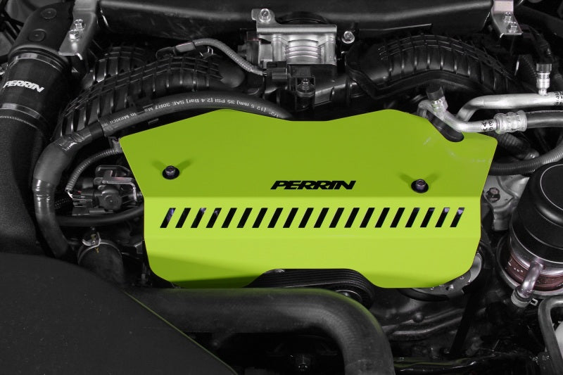 PERRIN 22-25 Subaru WRX Pulley Cover - Neon Yellow (TALL - For Use w/o PERRIN AOS) PERPSP-ENG-153NY