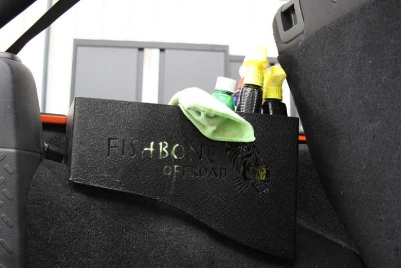 Fishbone Offroad 07-18 Jeep Wrangler JK 4 DR WheelWell Storage Bin - Black Textured Powdercoat Steel FBOFB25081