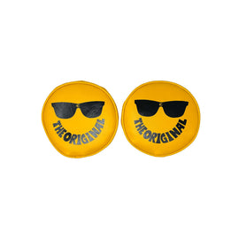 KC HiLiTES Retro 6in Round Yellow Vinyl Light Cover w/ Black KC Sunglasses Logo KCL5205