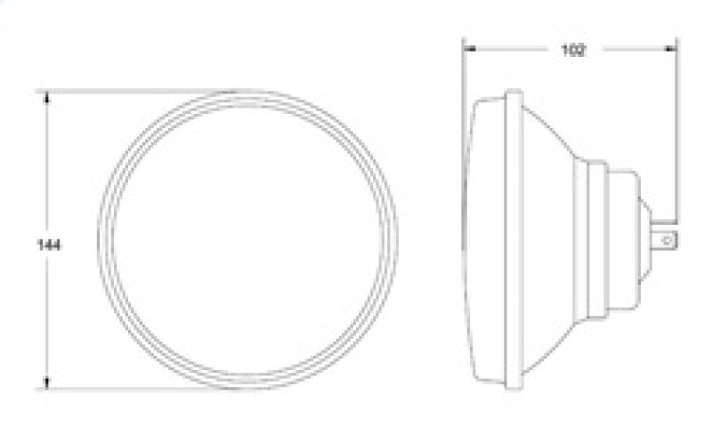 Hella Vision Plus 5-3/4in Round Conversion H4 Headlamp High/Low Beam - Single Lamp HELLA002850001