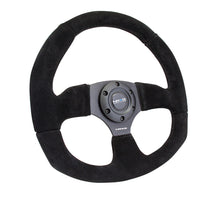 Load image into Gallery viewer, NRG Reinforced Steering Wheel (320mm Horizontal / 330mm Vertical) Black Suede w/Black Stitching NRGRST-009S