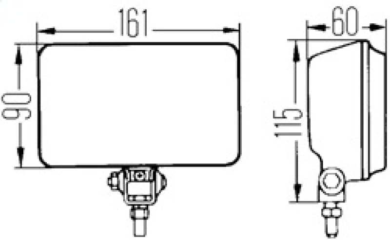 Hella 450 H3 12V SAE/ECE Fog Lamp Kit Clear - Rectangle (Includes 2 Lamps) HELLA005860601