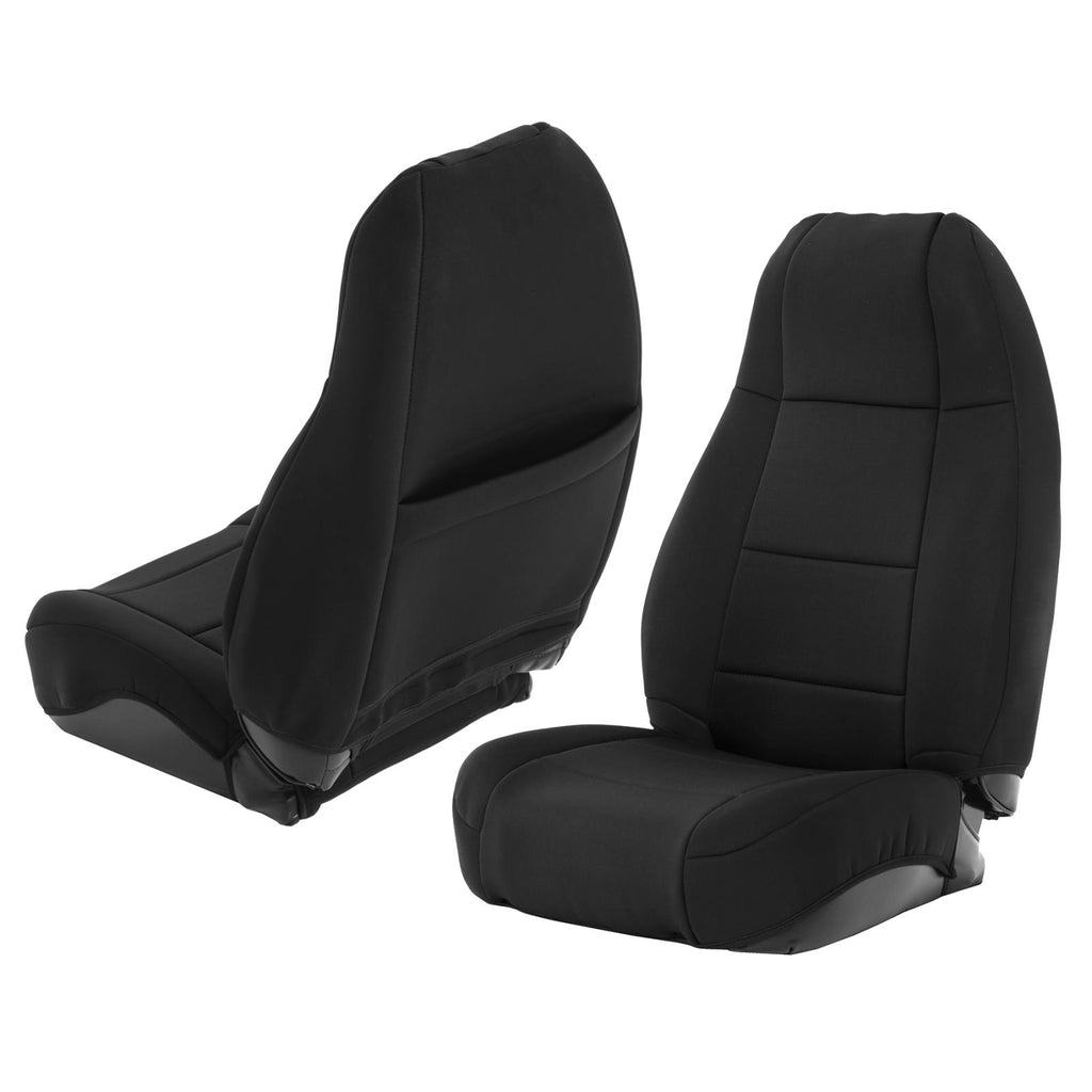 Neoprene Seat Cover 76-90 Wrangler CJ/YJ Set Front/Rear Black Smittybilt 