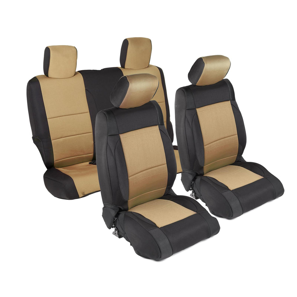 Neoprene Seat Cover 13-18 Wrangler JK 2 DR Set Front/Rear Tan Smittybilt 