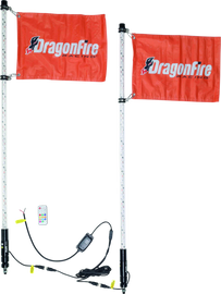 DragonFire Racing Whips - 4Ft Spiral Led Clear Pair DFR522804