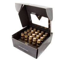 Load image into Gallery viewer, NRG 700 Series M12 X 1.5 Steel Lug Nut w/Dust Cap Cover Set 21 Pc w/Locks &amp; Socket - Chrome Gold NRGLN-LS700CG-21