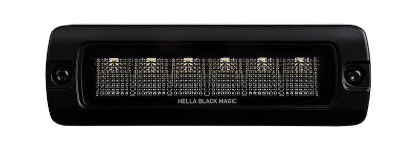 Hella Universal Black Magic 6 L.E.D. Flush Mount Mini Light Bar - Flood Beam HELLA358176221