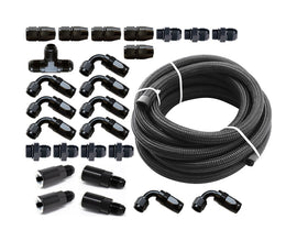 Torque Solution Braided Fuel Line Kit for -6 Aeromotive FPR & Flex Fuel Kit - 02-14 Subaru WRX TQSTS-SU-6FLK-AM-FF