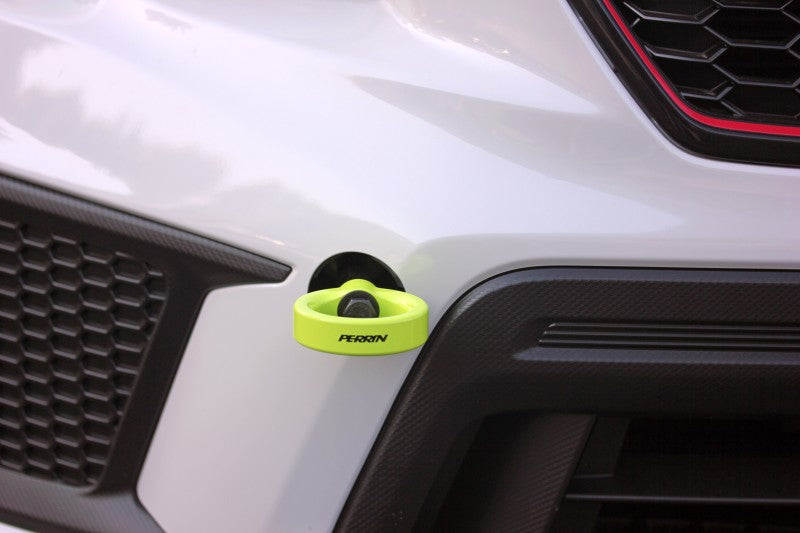 PERRIN 18-21 Subaru WRX & STI / 13-25 BRZ / 17-20 Toyota 86 Tow Hook Kit (Front) - Neon Yellow PERPSP-BDY-235NY