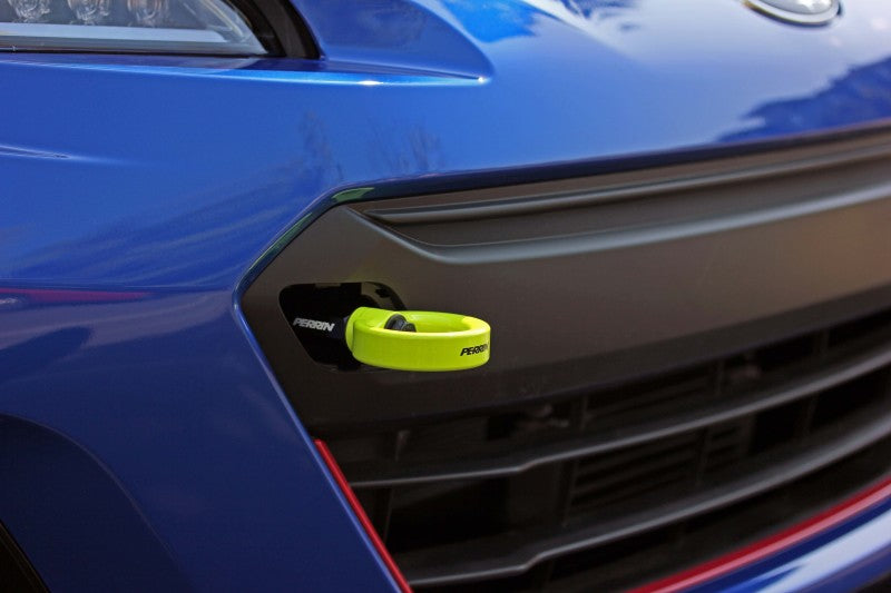 PERRIN 18-21 Subaru WRX & STI / 13-25 BRZ / 17-20 Toyota 86 Tow Hook Kit (Front) - Neon Yellow PERPSP-BDY-235NY